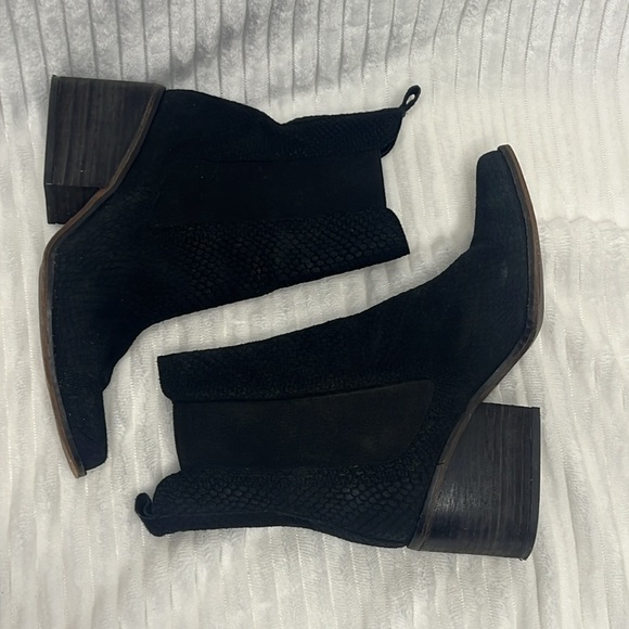 Free People Benson chelsea boot black western ankle heeled snake leather - Picture 7 of 12